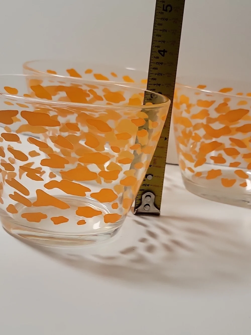 IKEA Orange Speckled Stackable Glass Vases